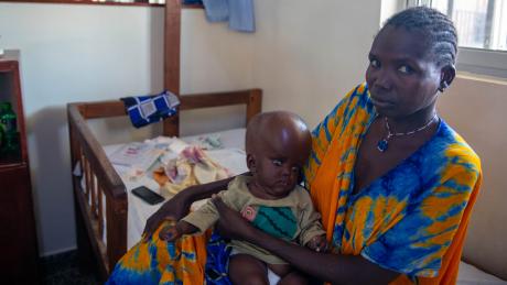 Baby Lojale Nanok Lochok with her mother
