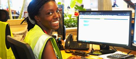 Booking staff in office 